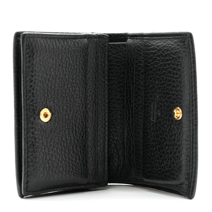 Gucci Pebbled Calfskin GG Marmont Card Case Black 5 of 8