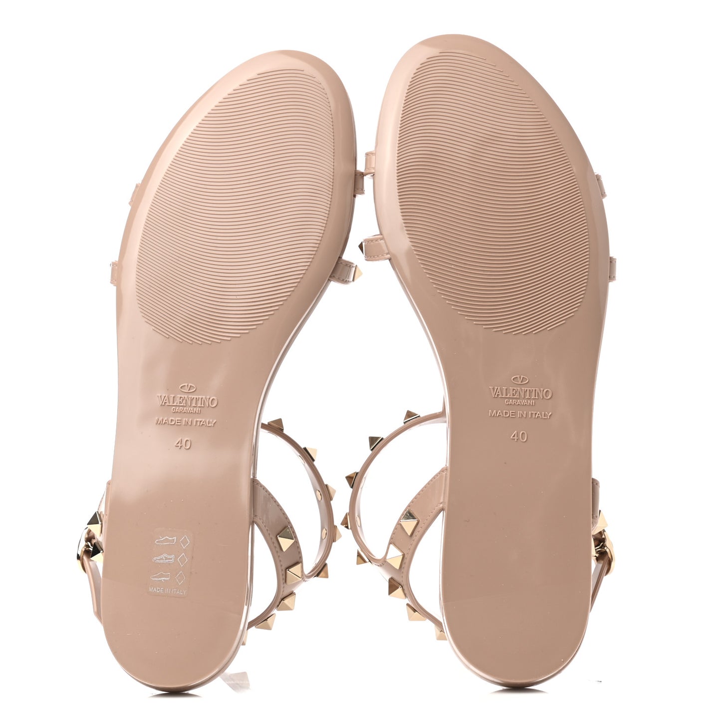 PVC Jelly Rockstud Caged Sandals 40 Poudre