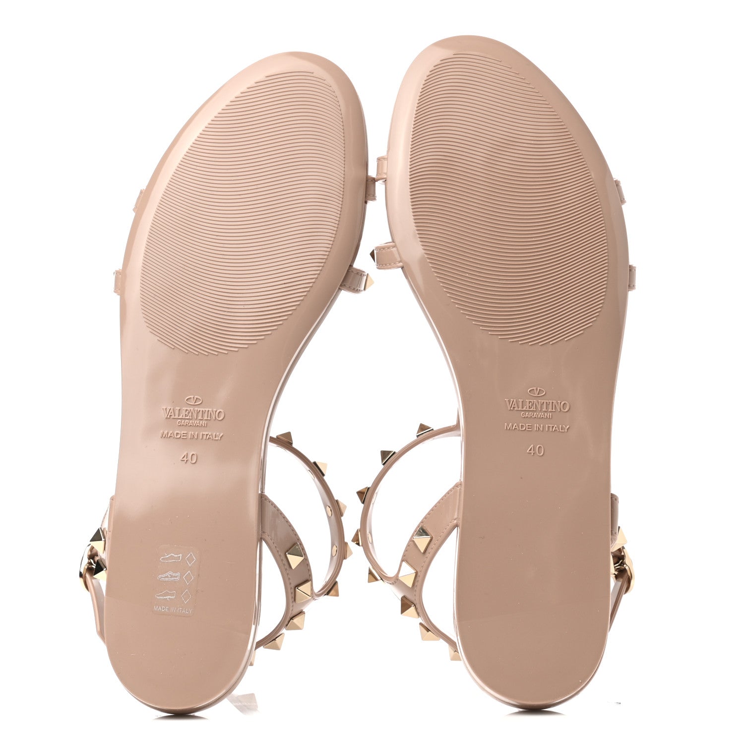 Valentino Garavani PVC Jelly Rockstud Caged Sandals 40 Poudre 5 of 8