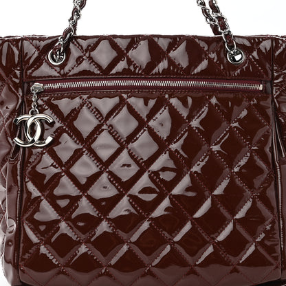 Chanel Patent Quilted Large Chic and Glitter Tote Dark Red 8 of 10