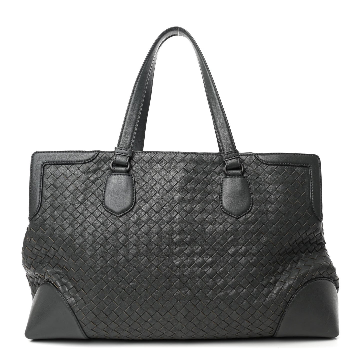 Nappa Intrecciato Large Top Handle Tote Grey
