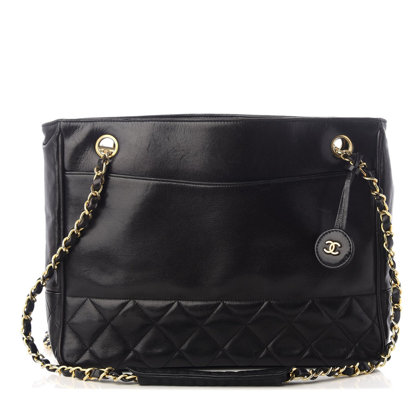 Lambskin Shopping Tote Black