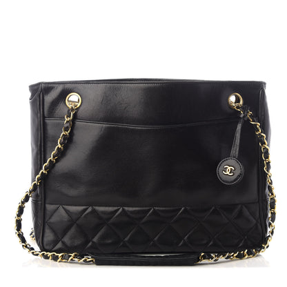 Chanel Lambskin Shopping Tote Black 1 of 9