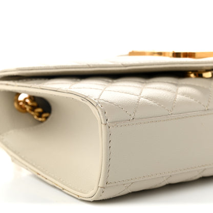 Saint Laurent Grain De Poudre Textured Mixed Matelasse Triquilt Small Monogram Satchel Crema Soft 8 of 10