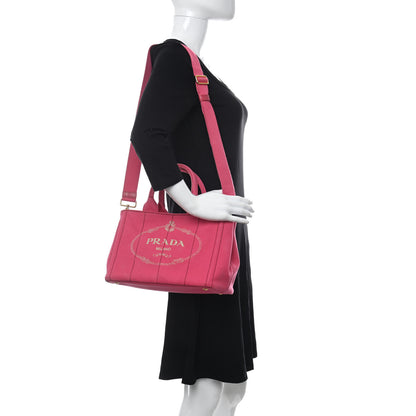 Prada Canapa Small Logo Tote Peonia 2 of 11