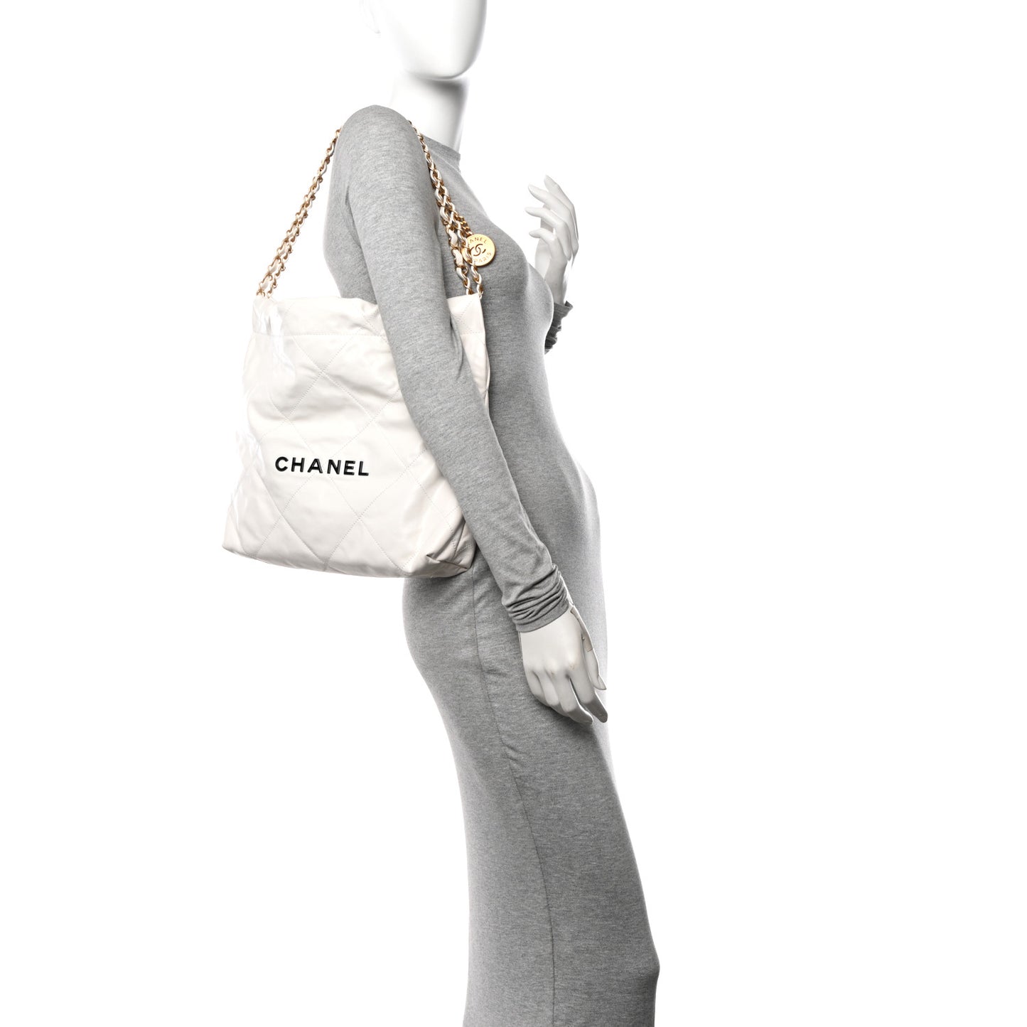 Calfskin Quilted Small Chanel 22 White