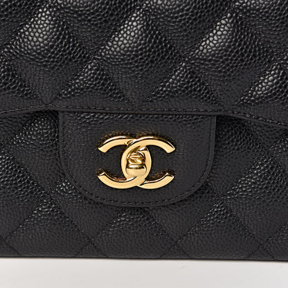 Chanel Caviar Quilted Jumbo Double Flap Black 12 of 13