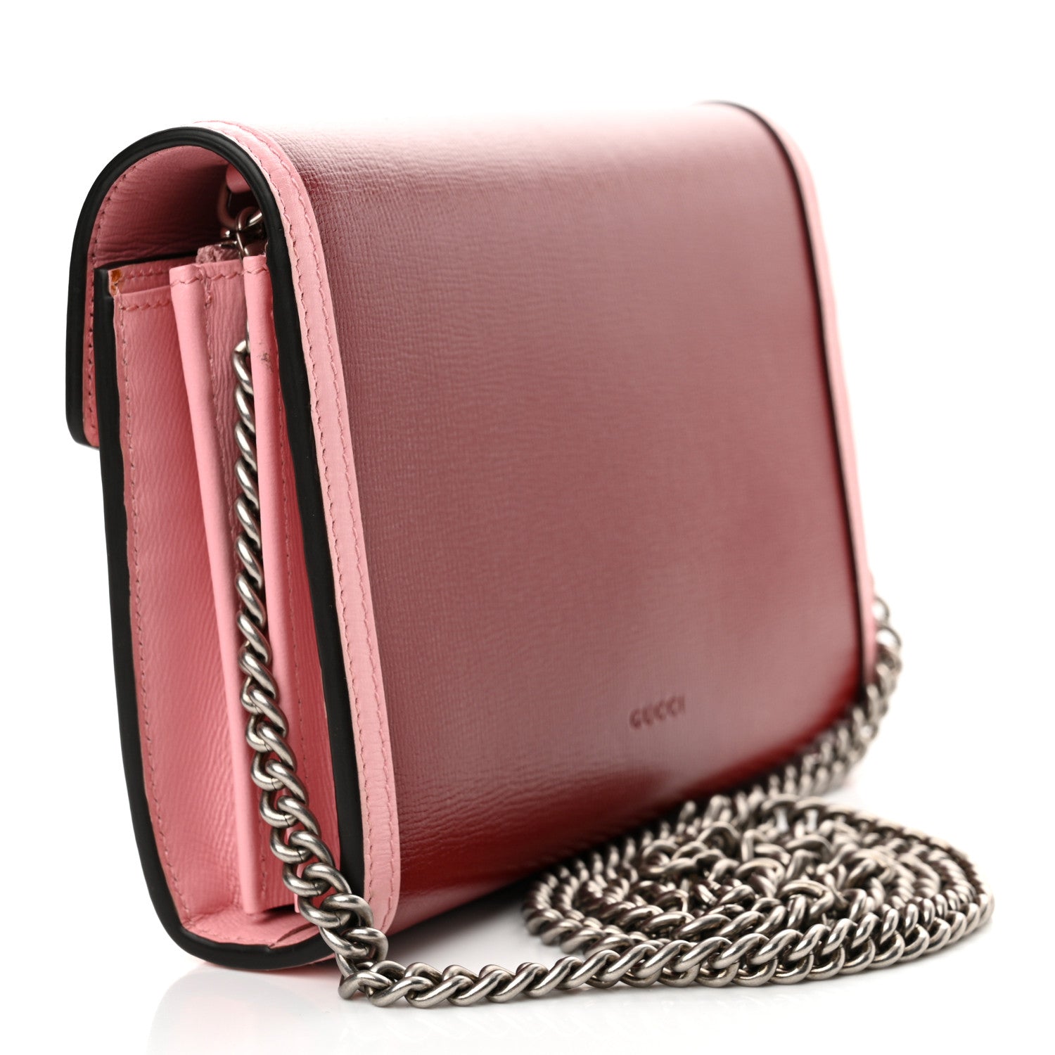 Gucci Azalea Calfskin Enamel Mini Dionysus Chain Wallet New Cherry Red Wild Rose Off White 3 of 15
