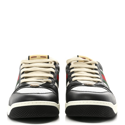 Gucci Calfskin Web Mens Screener Sneakers 9.5 Black White 3 of 11