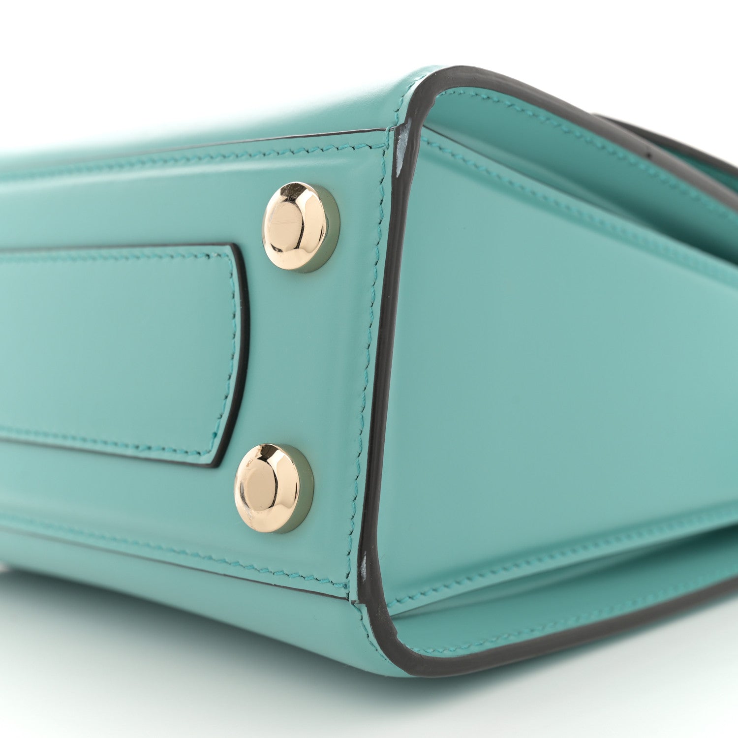 Salvatore Ferragamo Smooth Calfskin Mini Boxyz Tyrone Turquoise 9 of 11