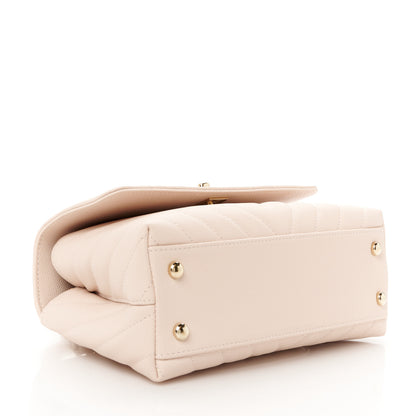 Chanel Caviar Lizard Embossed Chevron Quilted Mini Coco Handle Flap Light Pink 4 of 12