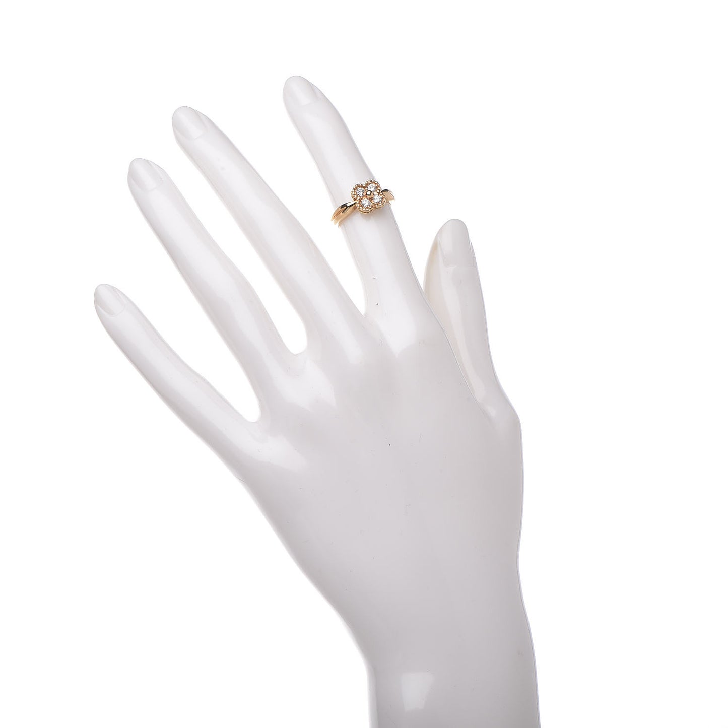 18K Yellow Gold Diamond Flower Ring 48 4.25