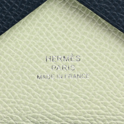 Hermes Epsom Verso Calvi Duo Card Case Bleu De Prusse Vert Fizz 6 of 8
