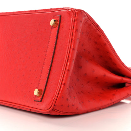 Hermes Ostrich Birkin 30 Rouge Vif 6 of 33