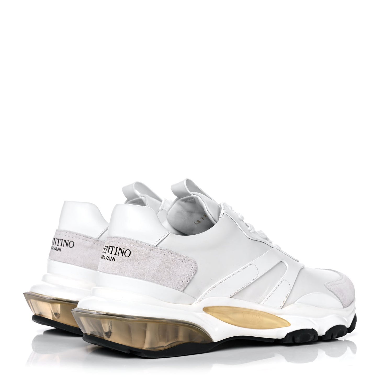 Calfskin Mens Bounce Sneakers 40 White