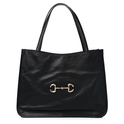 Gucci New Sakai Calfskin Lux Horsebit 1955 Tote Bag Black 1 of 7