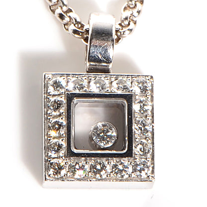 Chopard 18k White Gold Happy Diamonds Icons Square Heart Necklace 3 of 7