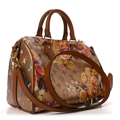 Louis Vuitton Metallic Monogram LV Garden Speedy Bandouliere 25 Gold 3 of 9
