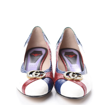 Gucci Snakeskin Crystal Double G Pumps 39 Multicolor 2 of 7
