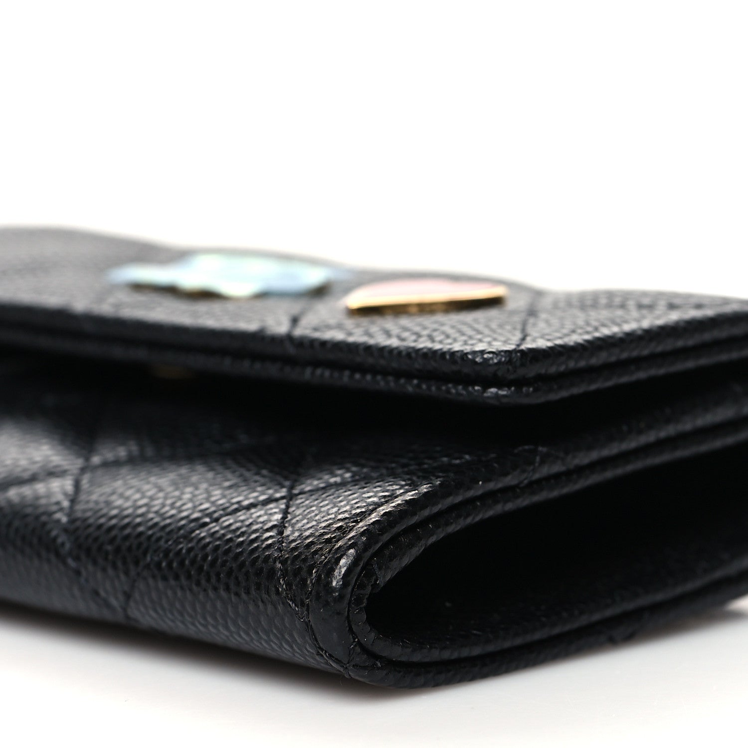 Chanel Caviar Quilted Enamel Coco Casino Flap Card Holder Wallet Black 11 of 12
