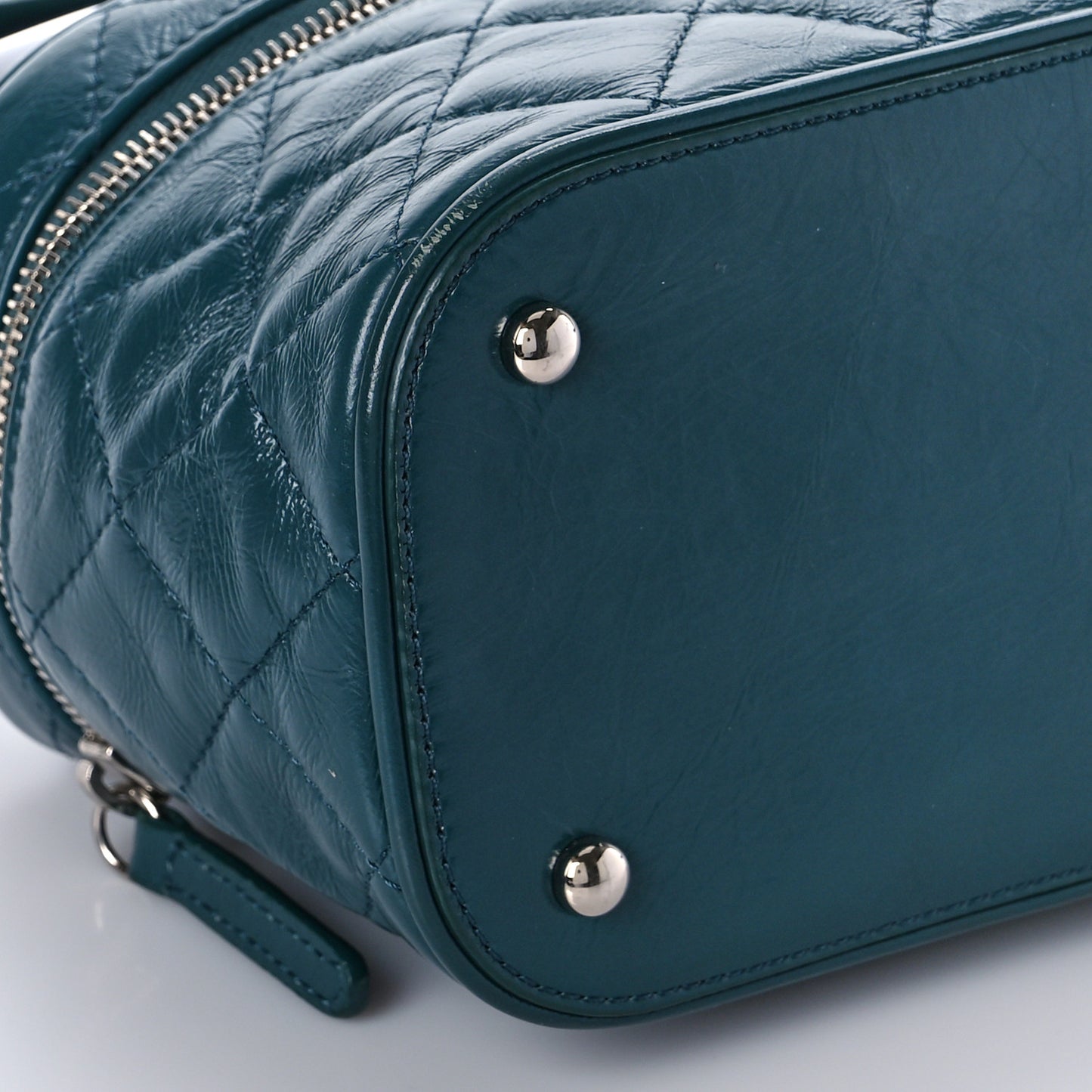 Crumpled Calfskin PVC Quilted Backpack Green