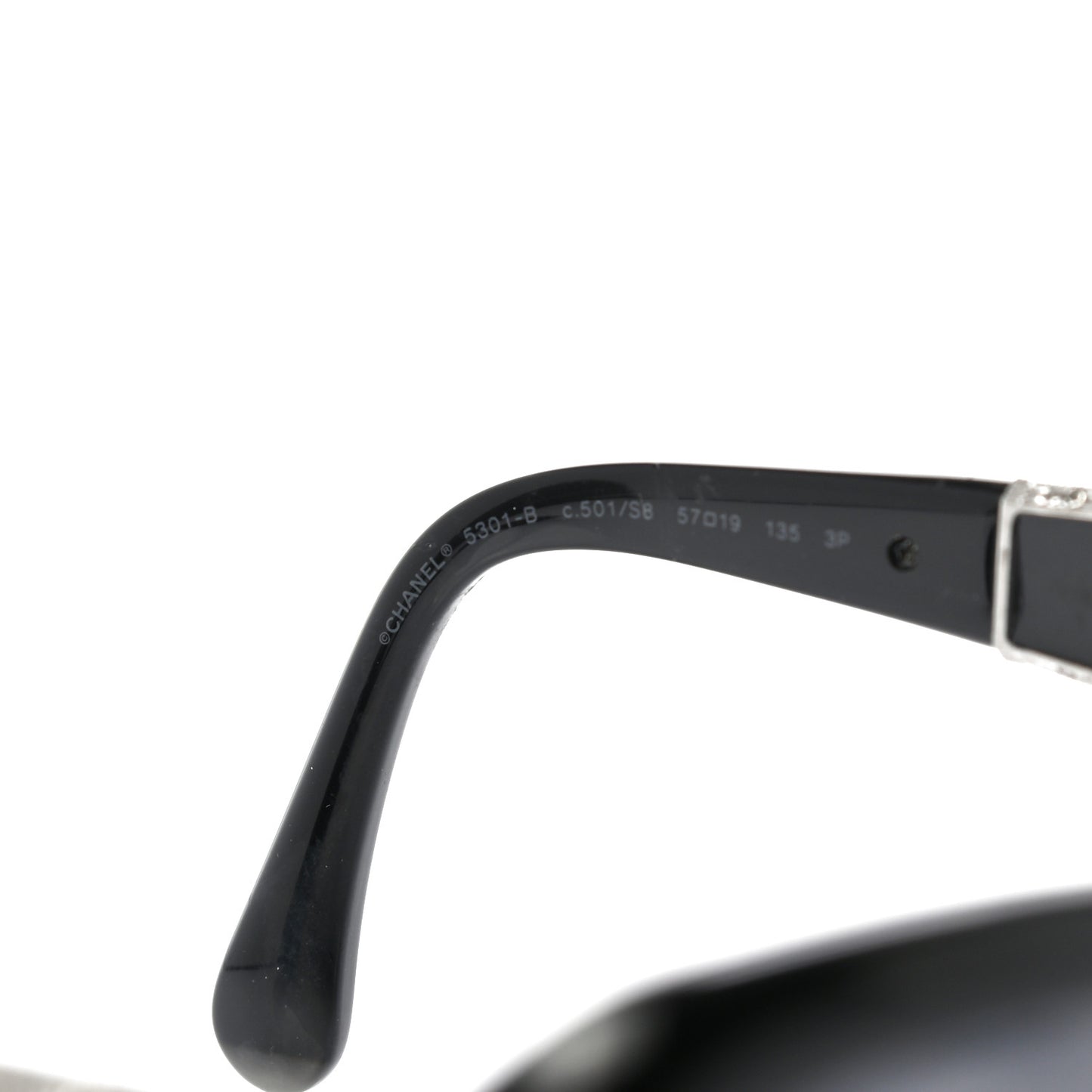 Crystal Polarized CC Square Sunglasses 5301-B Black