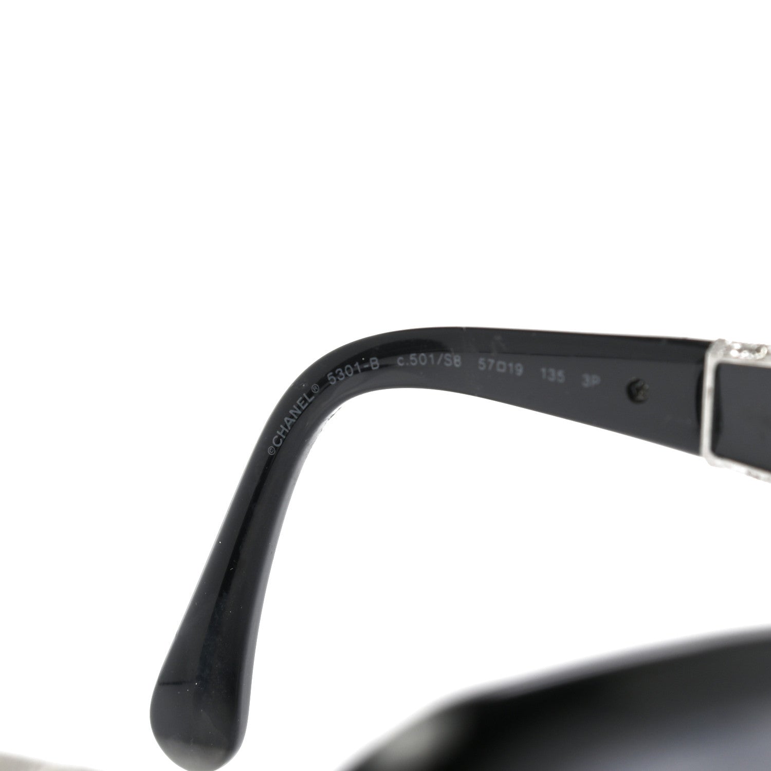 Chanel Crystal Polarized CC Square Sunglasses 5301-B Black 6 of 8