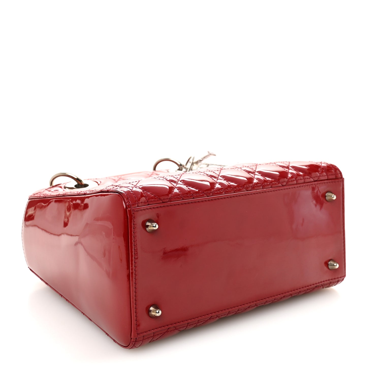Patent Cannage Medium Lady Dior Red