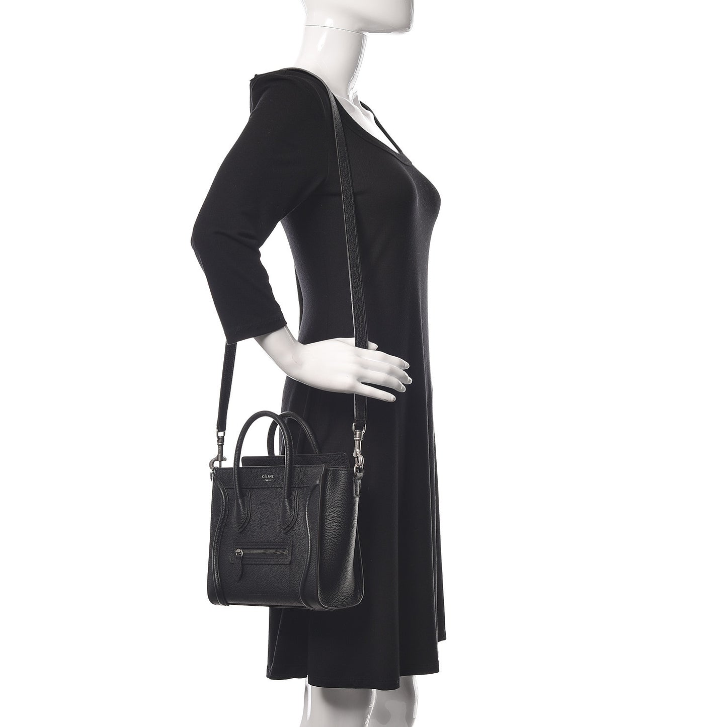 Drummed Calfskin Nano Luggage Black