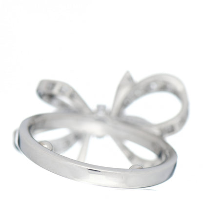 Tiffany Platinum Diamond .51ct Double Bow Ring 43 2.5 4 of 5