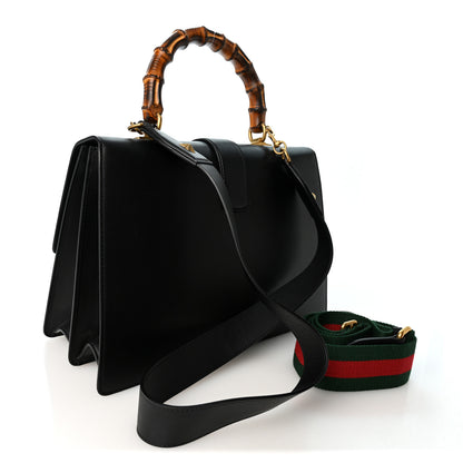 Gucci Moon Calfskin Web Large Dionysus Bamboo Top Handle Bag Black 3 of 13