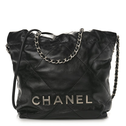 Chanel Shiny Calfskin Quilted Mini Chanel 22 Black 1 of 8