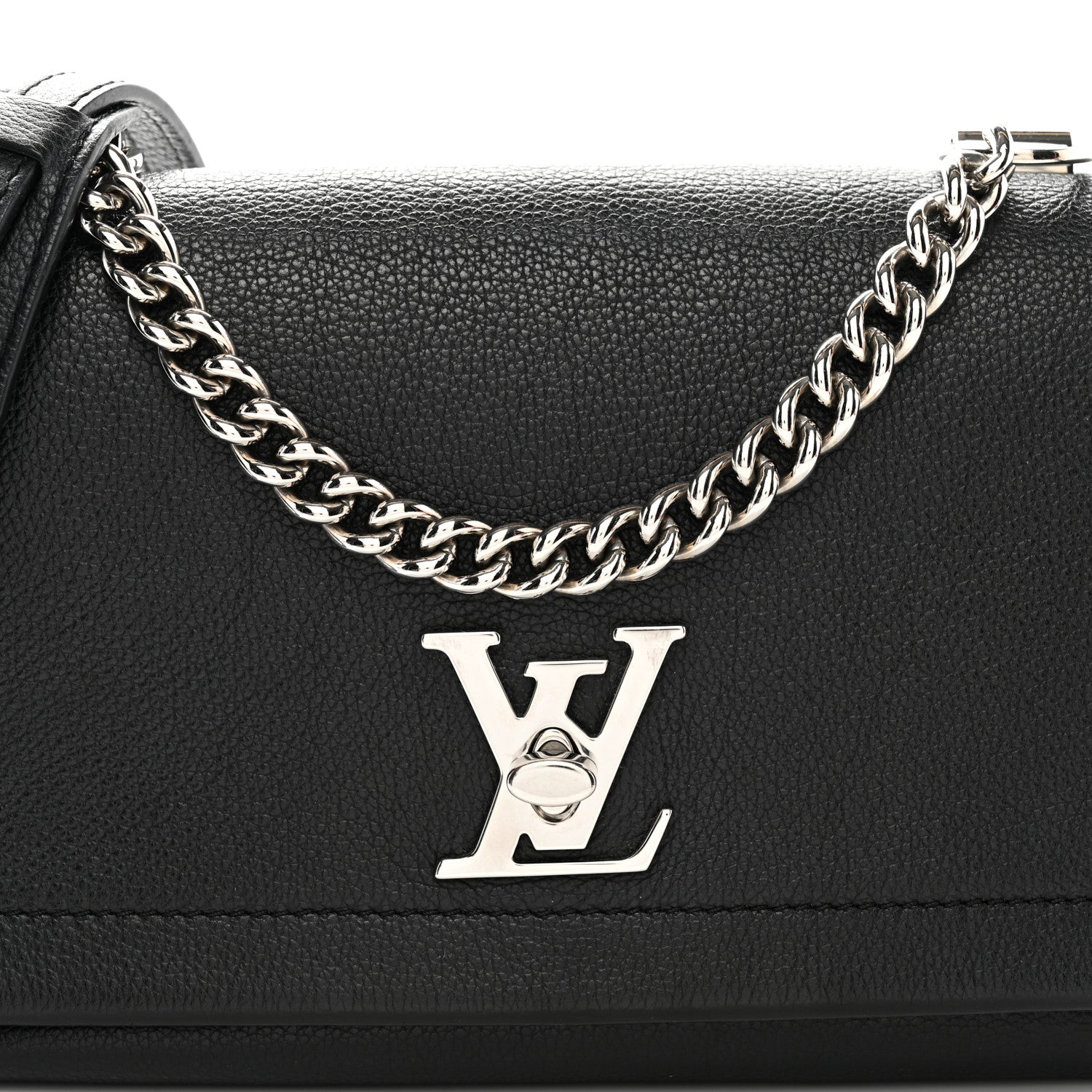 Louis Vuitton Calfskin Lockme II Chain Bag BB Black 7 of 9