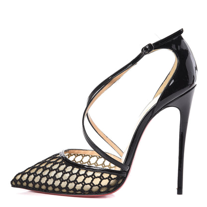Christian Louboutin Patent Knot Cross Blake 120 Pumps 37 Black 1 of 11