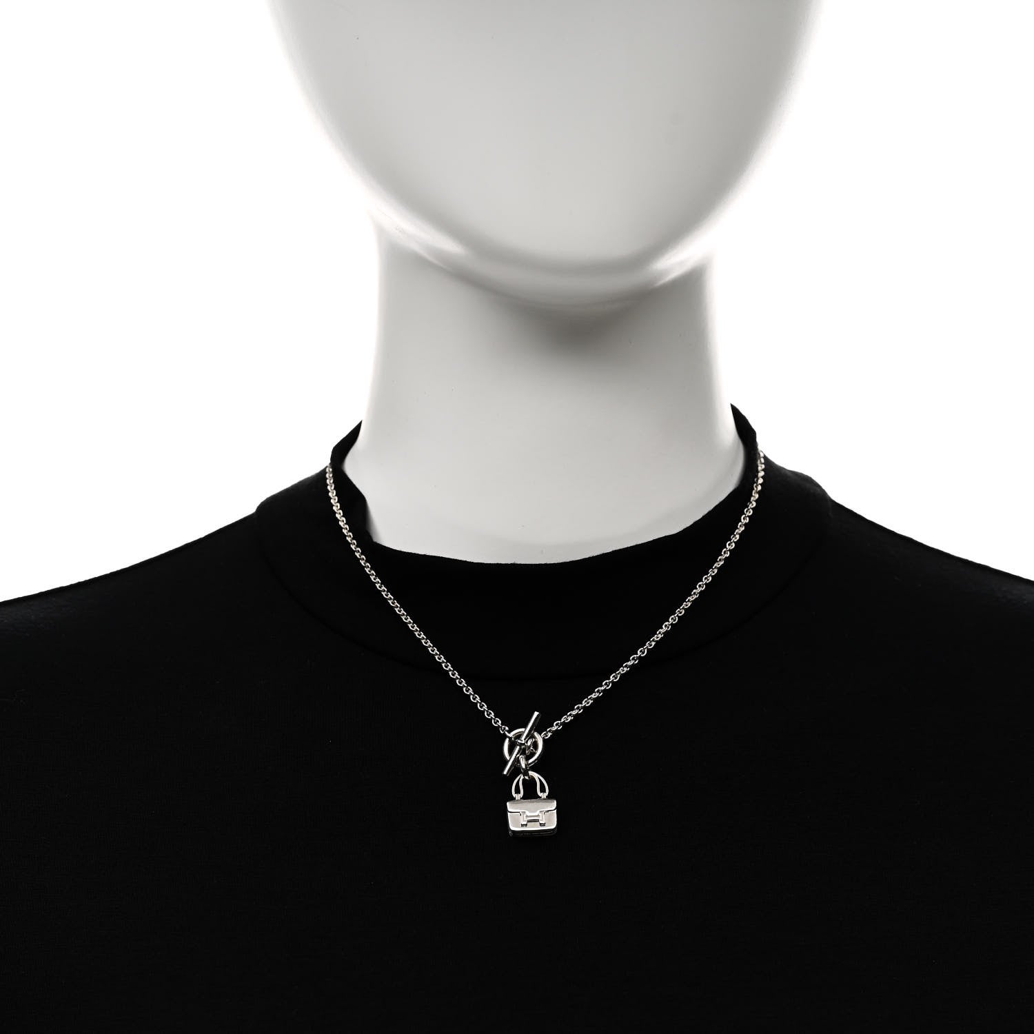 Hermes Sterling Silver Constance Amulettes Pendant Necklace 2 of 6