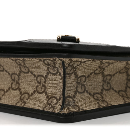 Gucci GG Emblem Monogram Wallet With Strap Beige Ebony Black 10 of 11