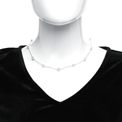Mikimoto 18K White Gold Akoya Pearl 6.5-7mm Station Necklace 2 of 6
