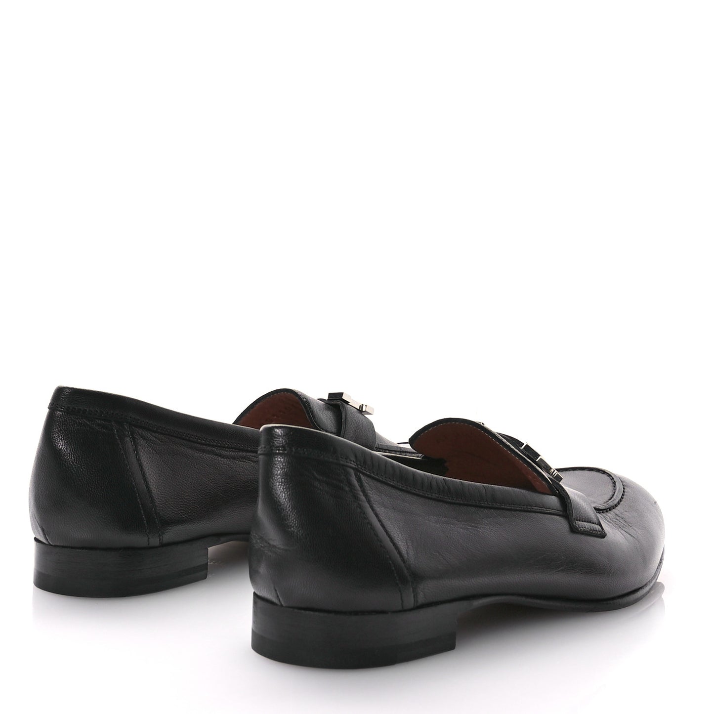 Goatskin Womens Paris Loafers 38.5 Black