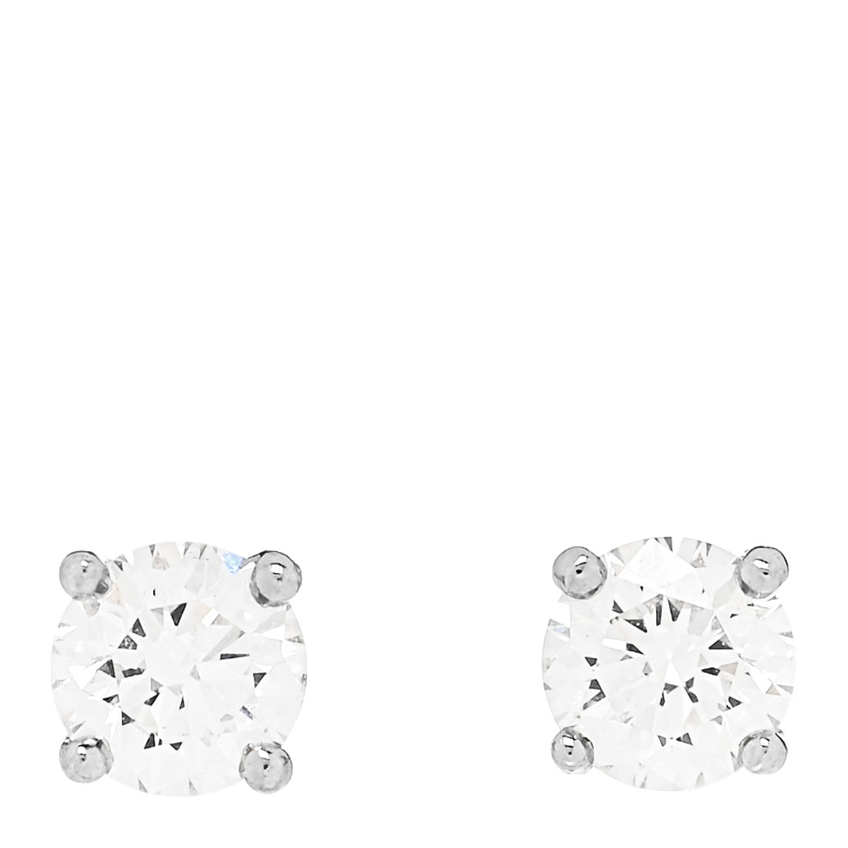 Tiffany Platinum Diamond .45ctw Solitaire Earrings 1 of 5