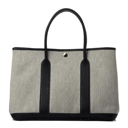 Hermes Buffle Skipper Toile Garden Party 36 MM Tote Black 1 of 9