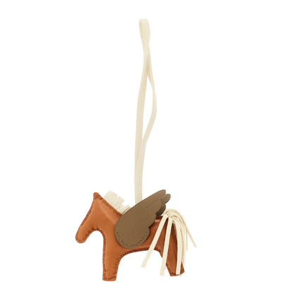Hermes Milo Lambskin Grigri Rodeo Pegase Horse Bag Charm PM Gold Craie Etoupe 1 of 4