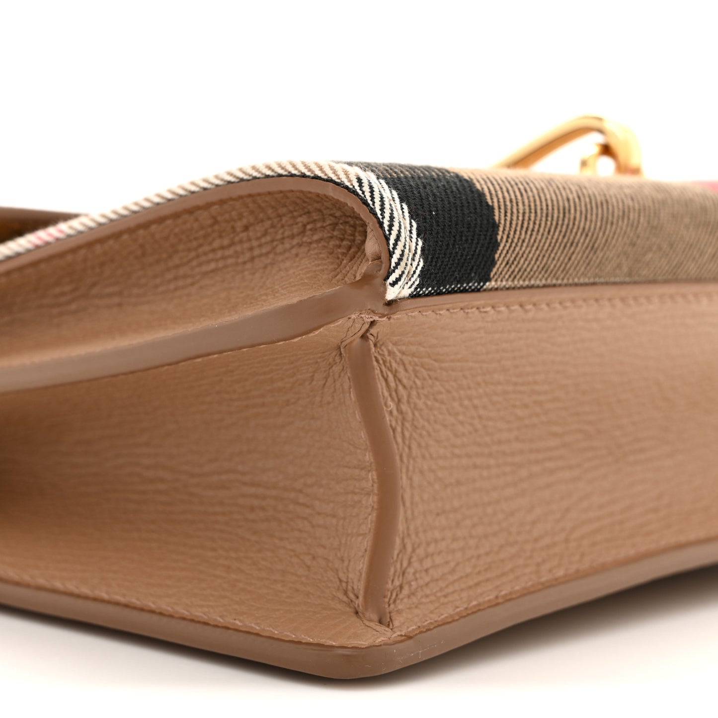 Derby Calfskin House Check Baby Macken Crossbody Bag Camel
