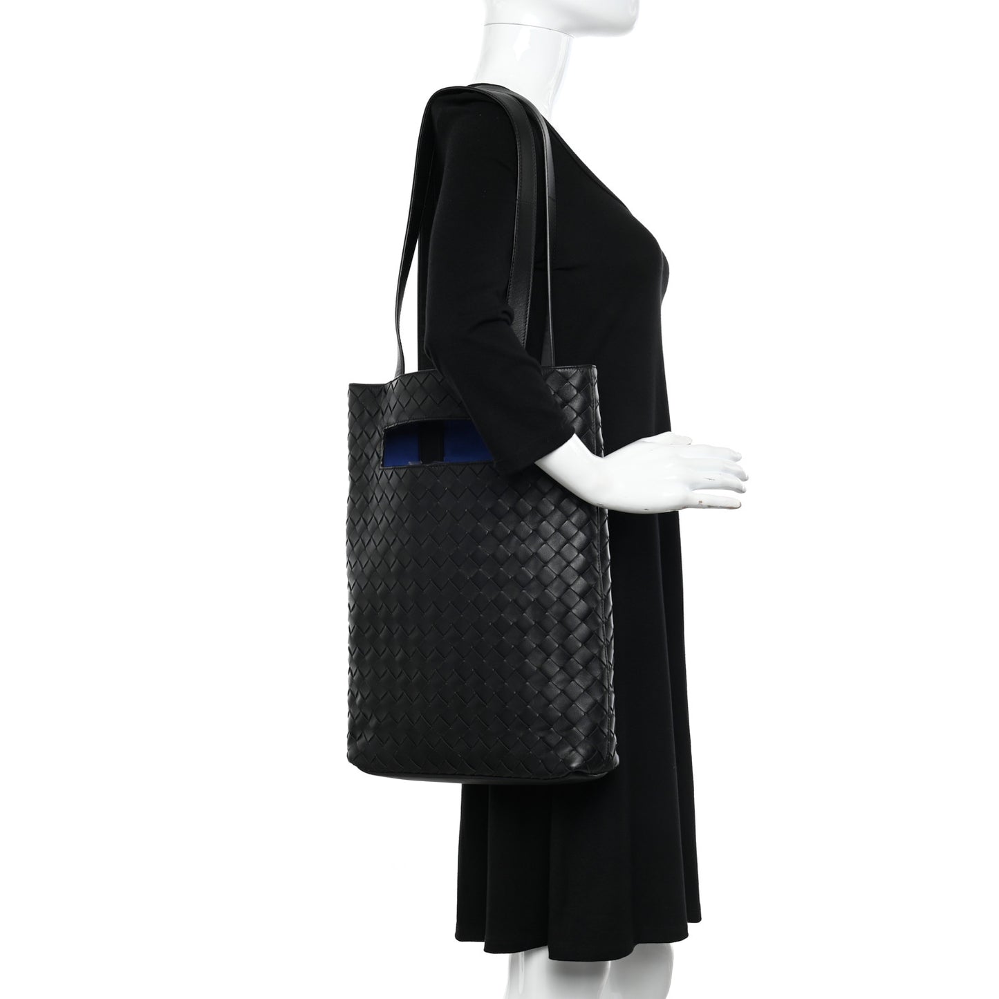 Nappa Intrecciato The Slot Tote Bag Black