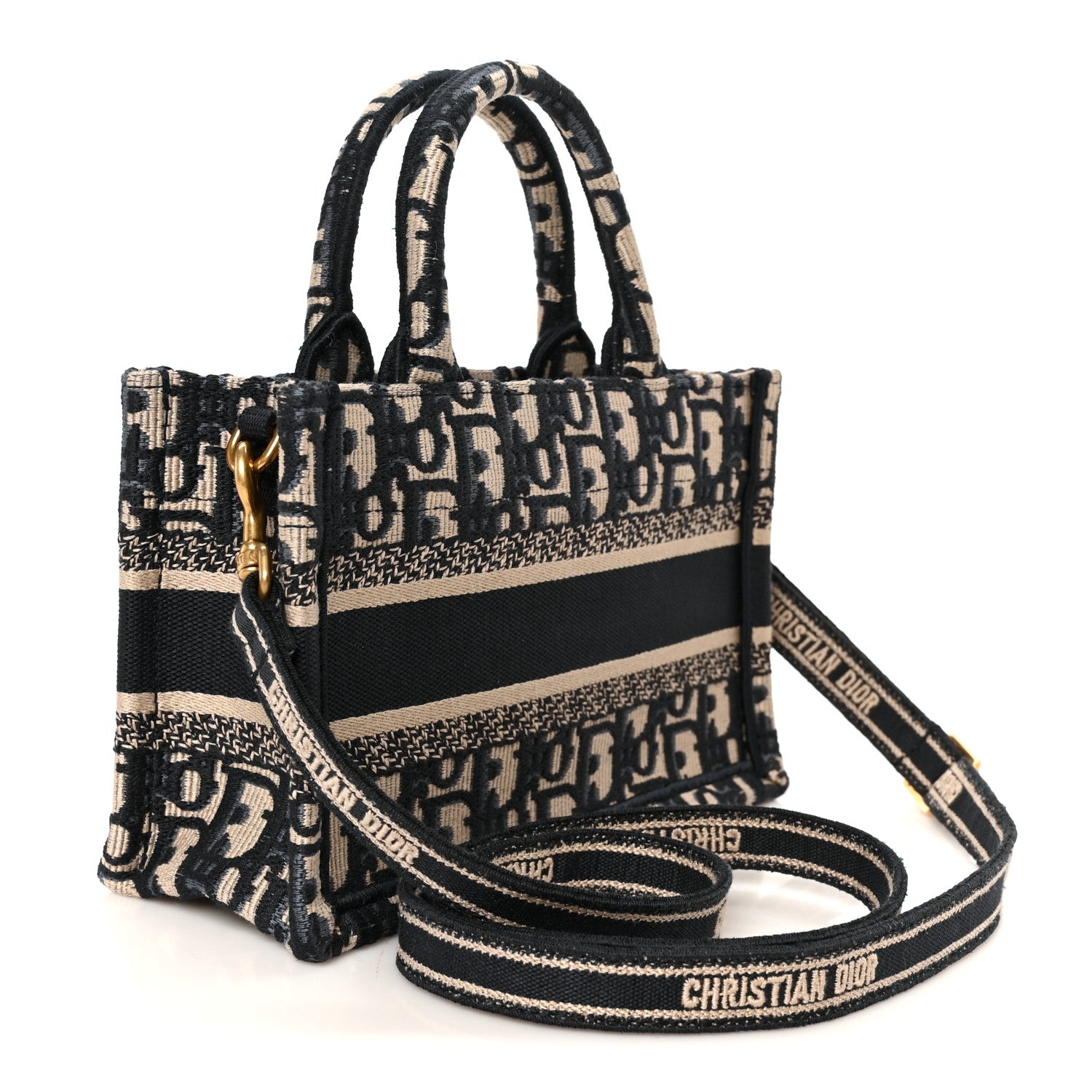 Christian Dior Oblique Mini Book Tote With Strap Blue Multicolor 3 of 10