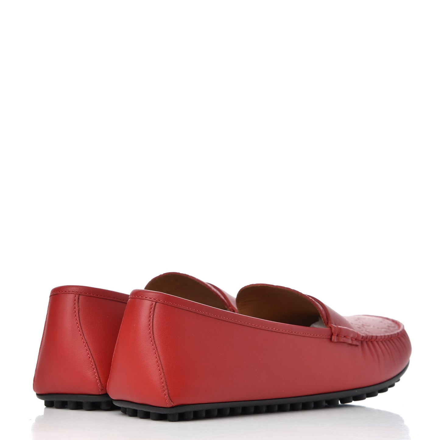 Guccissima Calfskin Mens Driver Loafers 9.5 Red