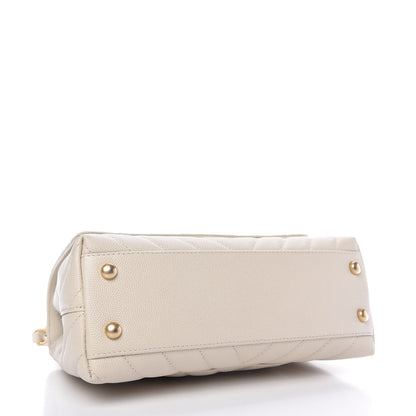 Chanel Caviar Chevron Quilted Mini Coco Handle Flap Ivory 4 of 11