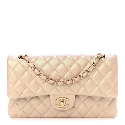 Chanel Iridescent Calfskin Quilted Medium Double Flap Beige 2 of 22