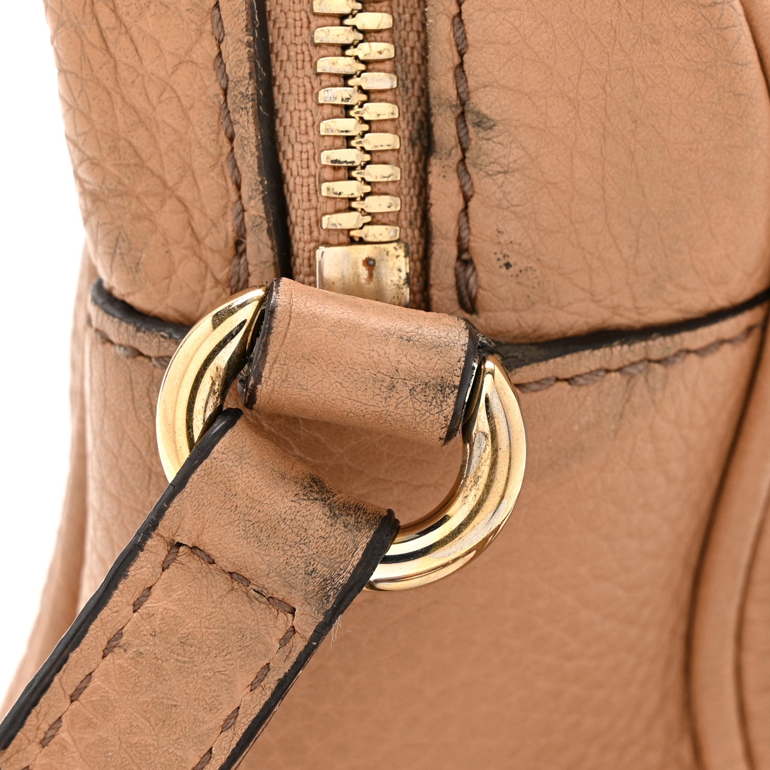 Gucci Pebbled Calfskin Small Soho Disco Bag Camelia 11 of 13