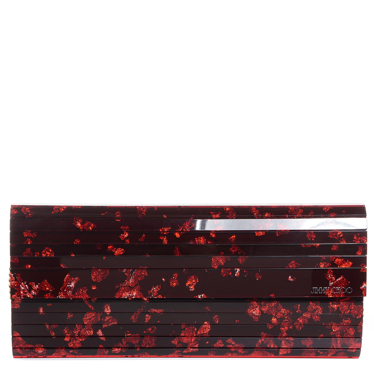 Jimmy Choo Acrylic Foil Sweetie Clutch Red 1 of 8