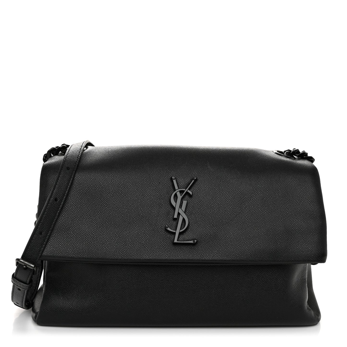 Grain De Poudre Medium West Hollywood Monogram Fold-Over Black